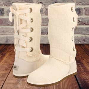 UGG Australia Heirloom Canvas & Suede Lace-up Boot